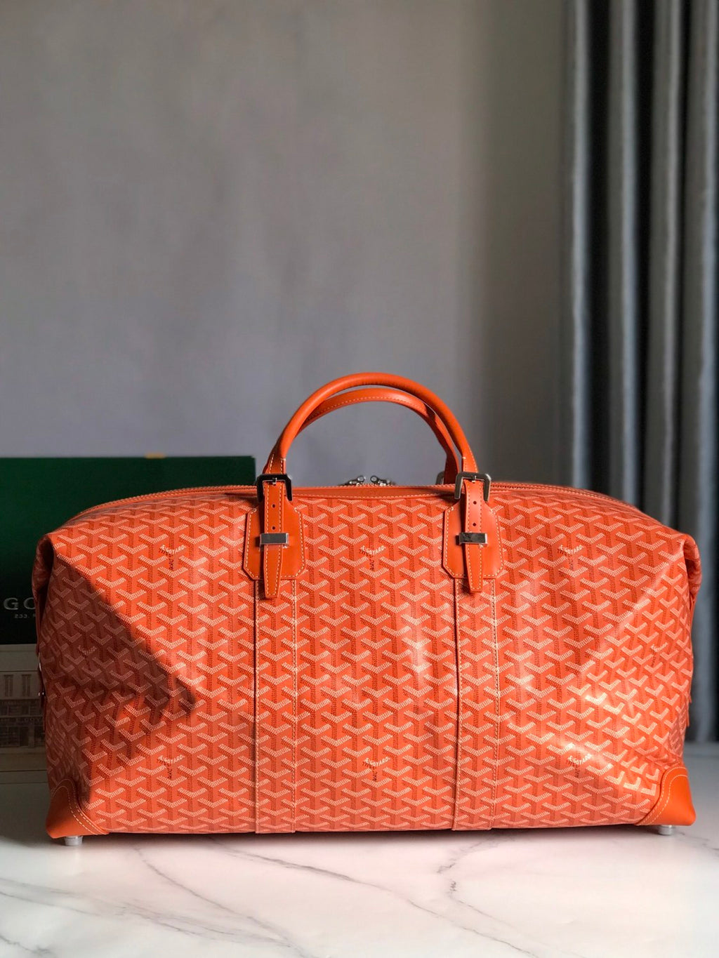 GOYARD Bowling45 Men's And Women's Fashion Classic All-over Print Zipper Closure Canvas Leather Oversized Travel Bag Bags BOWLIN045TY33CL33P #78364