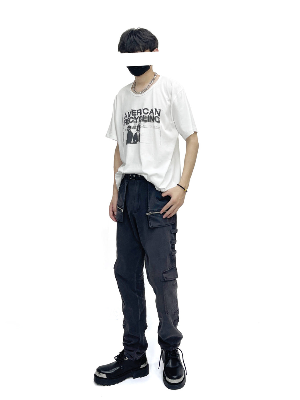 Raf Simons Men's Fall And Winter Retro Washed And Old Splicing Leggings Slim Casual Pants High Street Trend Pocket Tie Pants Ngvp #2461