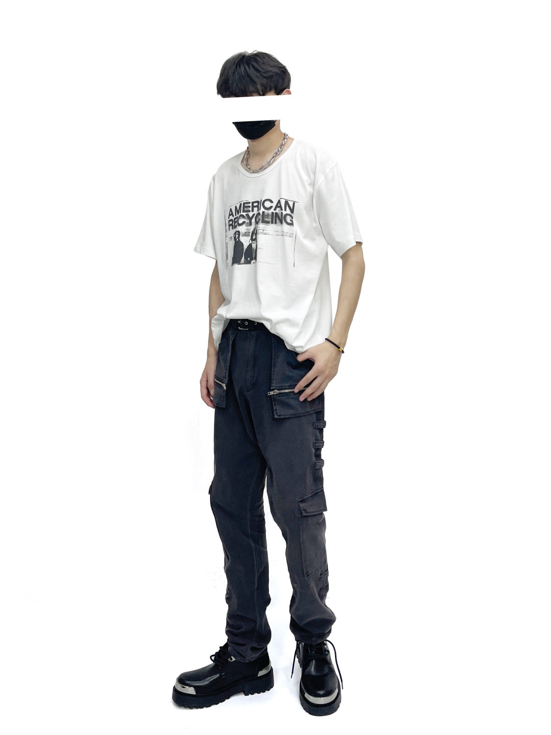 Raf Simons Men's Fall And Winter Retro Washed And Old Splicing Leggings Slim Casual Pants High Street Trend Pocket Tie Pants Ngvp #2461