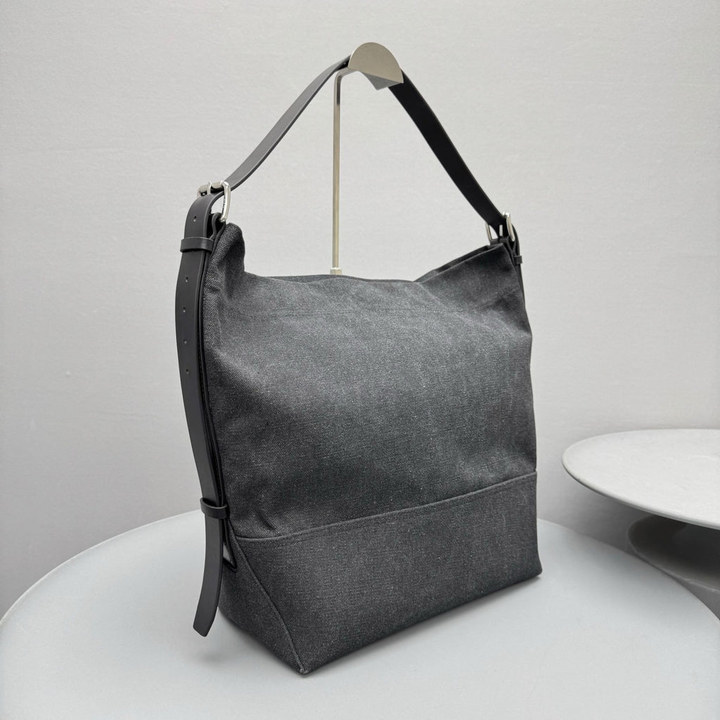 Lemaire Women's Canvas Tote Bag Fashion Trend Denim Splicing Leather Large Bags Shoulder Bag Ngvp #1733