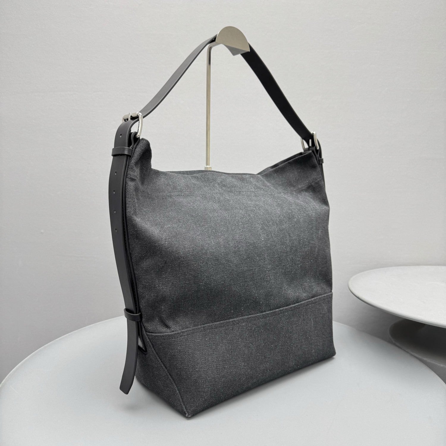 Lemaire Women's Canvas Tote Bag Fashion Trend Denim Splicing Leather Large Bags Shoulder Bag Ngvp #1733