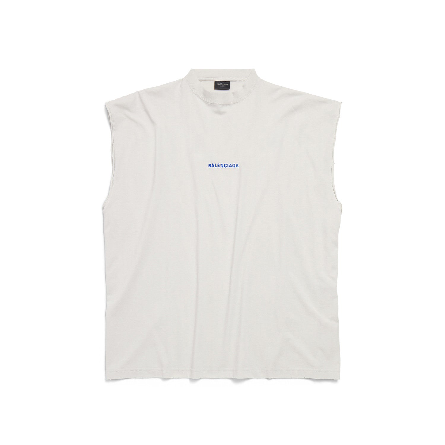 Balenciaga Men's Summer Solid Color Embroidered Letter Print Cotton Crew Neck Sleeveless Top T-Shirt #77489