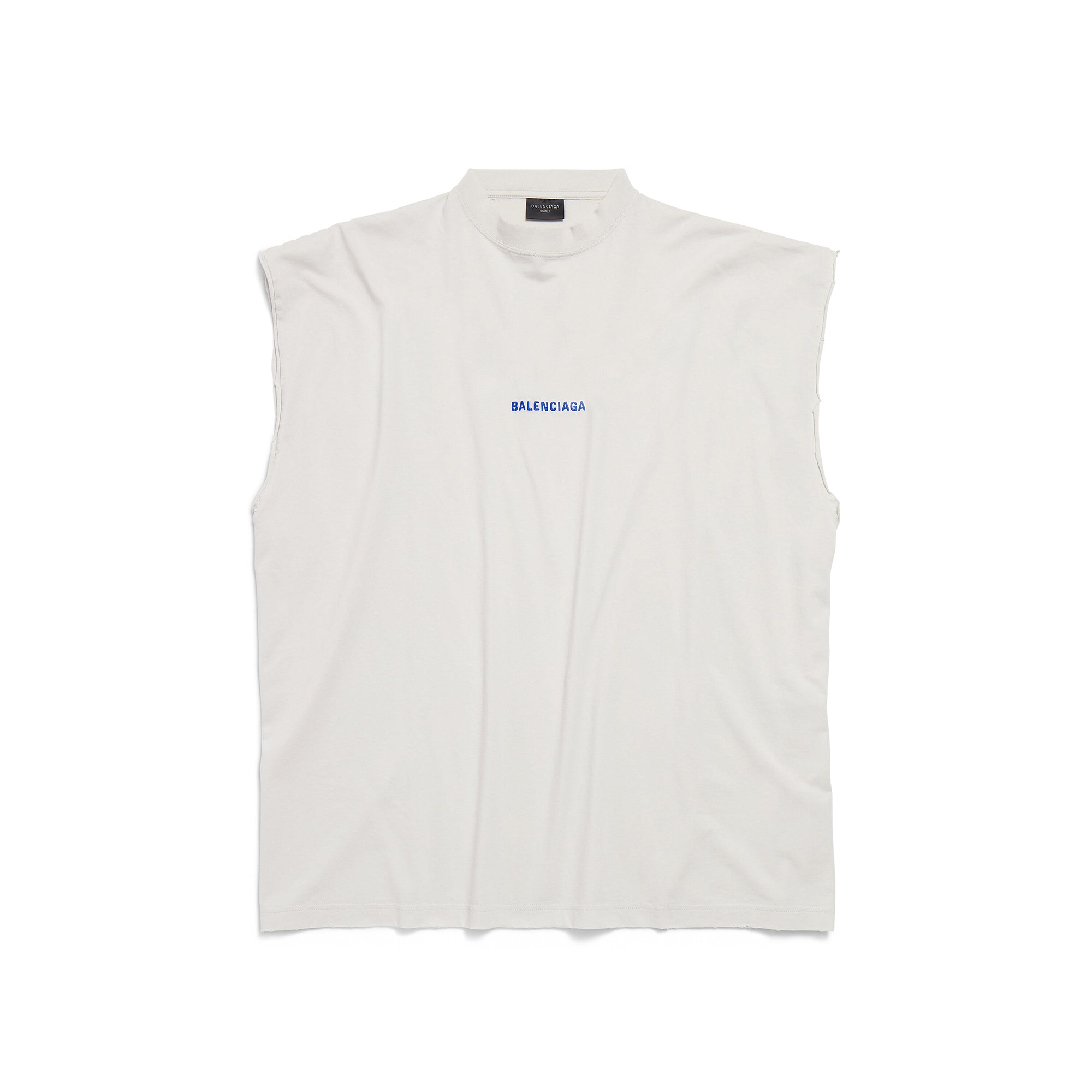 Balenciaga Men's Summer Solid Color Embroidered Letter Print Cotton Crew Neck Sleeveless Top T-Shirt #77489