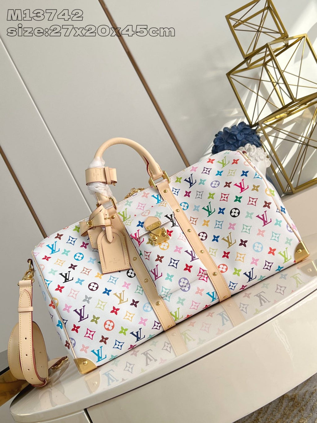 Louis Vuitton Keepall Bandoulière 45 Men's Detachable Adjustable Shoulder Strap Zipper Closure Canvas with Colorful Print Shoulder Handbag Bag Bags #75241