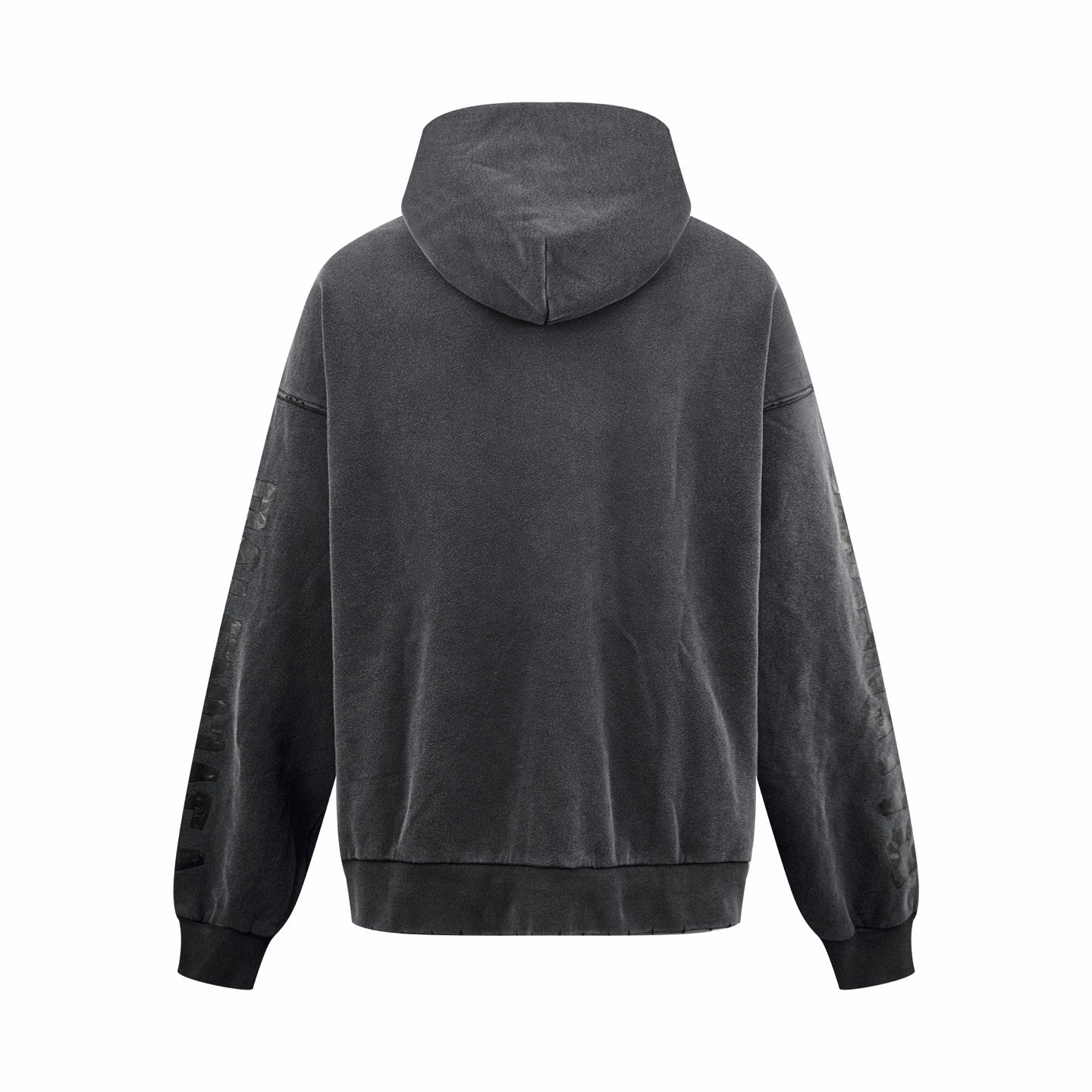 Balenciaga Men's Transparent Tape Ripped Pocket Hoodie in Faded Black #336331