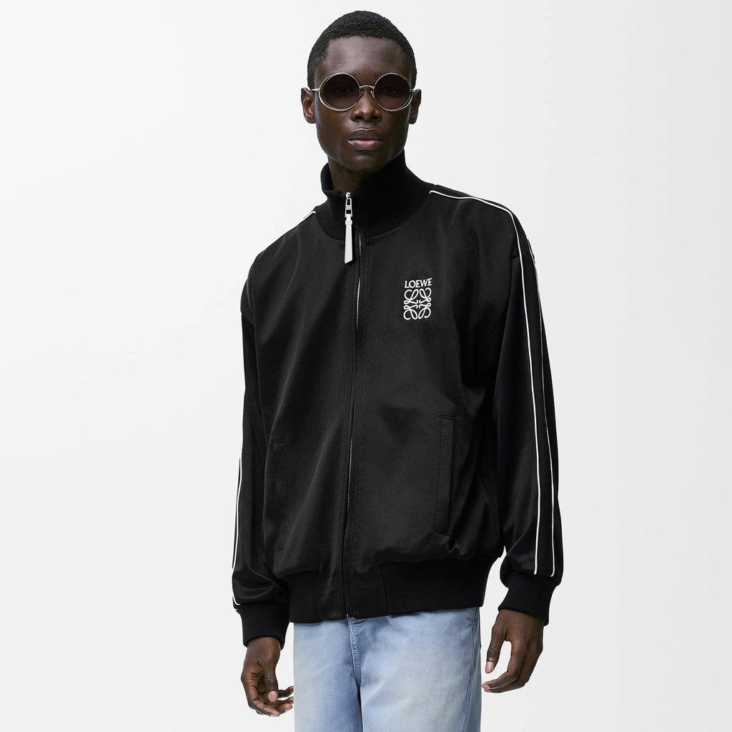 Loewe Men's Spring and Autumn Solid Color Logo Printed High Collar Loose Long Sleeve Zipper Jacket Drawstring Tie Casual Pants Suit Set #76561