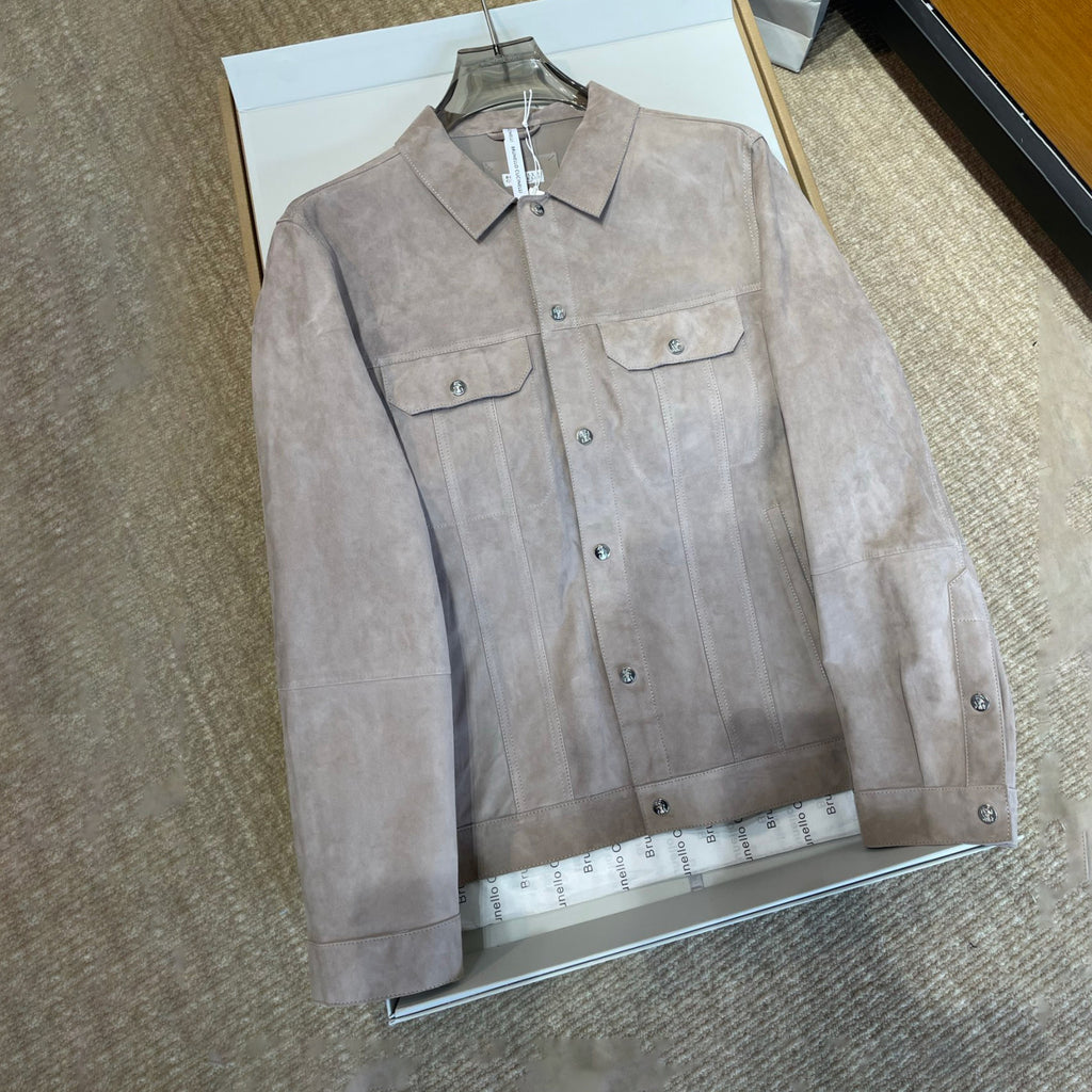Brunello Cucinelli Men's Spring/Fall Fashion Casual Solid-Color Stand-Up Collar Single-Breasted Jacket #78845