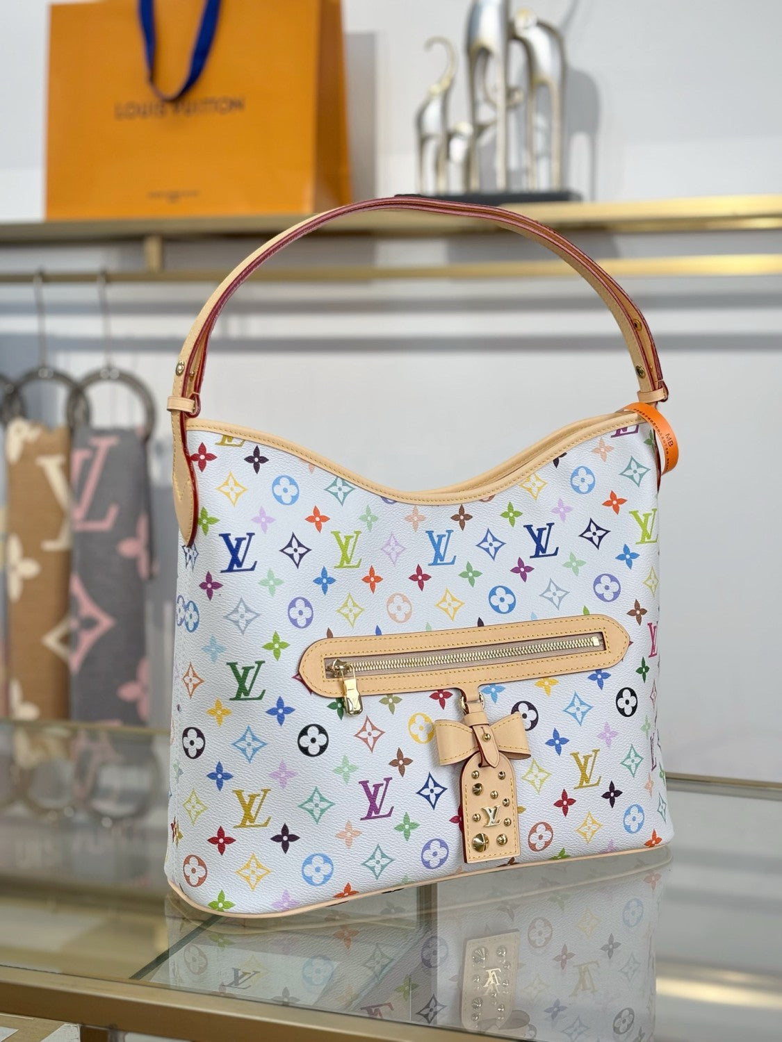 Louis Vuitton Women's Single-Shoulder Handbag Lineup Takashi Murakami White Sancai 2026 New Monogram Leather Bag Elegant Casual Handbag M27582 #82658A
