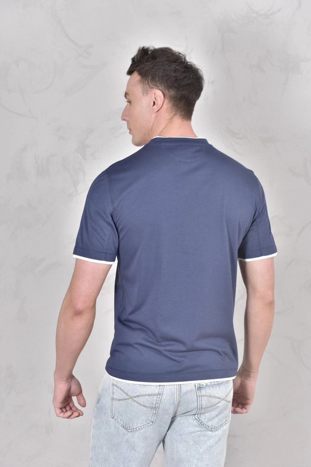 Brunello Cucinelli Men's Spring And Summer Fashion Trend Color Blocking Classic Short-sleeved Comfortable Positive Shoulder Round Neck T-shirt Tops #99379