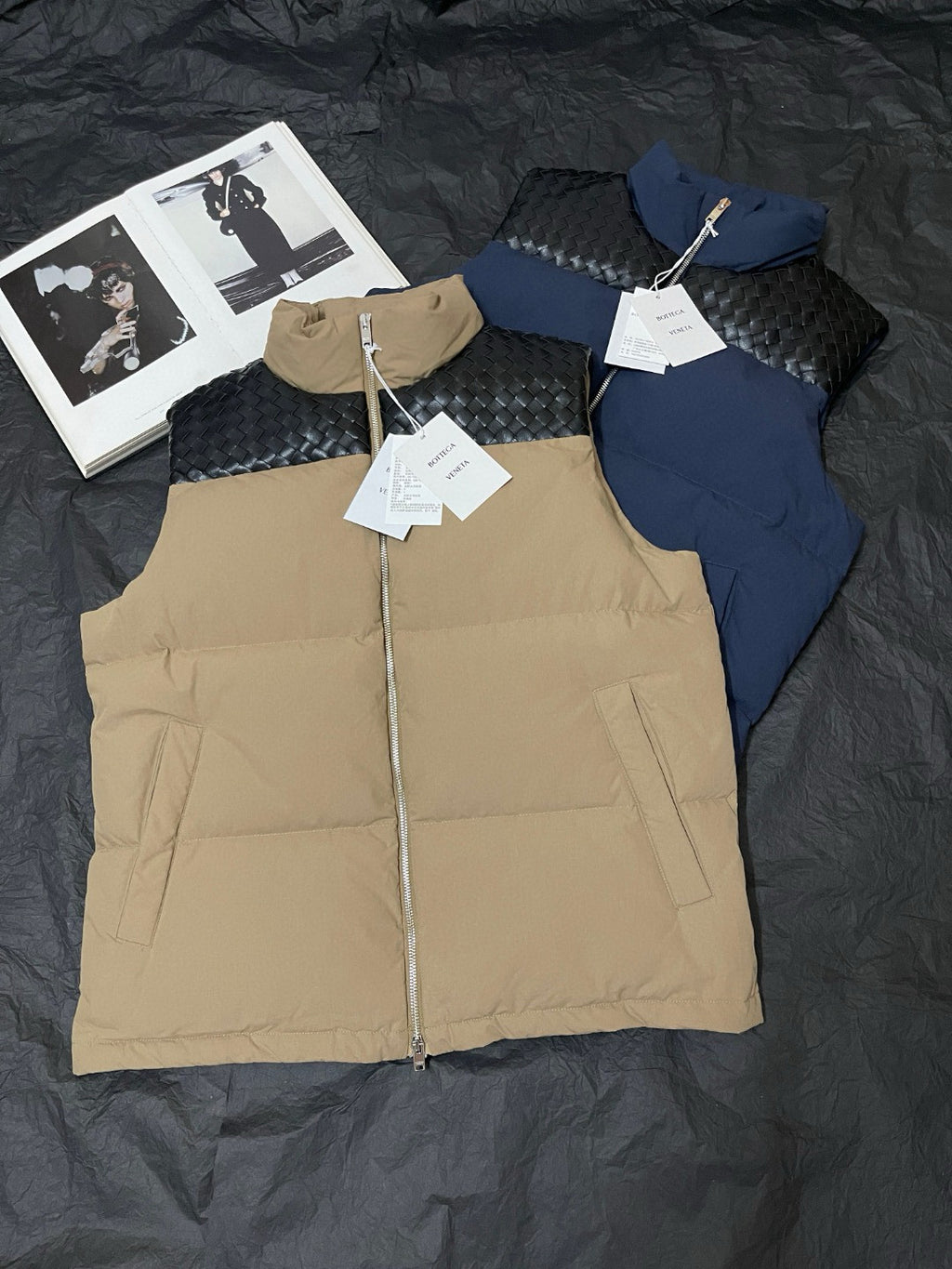 Bottega Veneta Men's Autumn/winter Frosted Poplin Puffer Gilet Sleeveless Knitted Down Jacket Fashionable Casual Vest Ngvp #2629