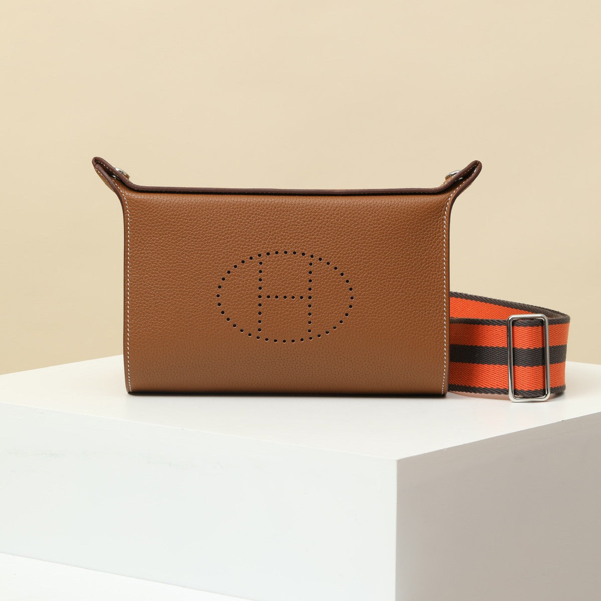 Hermès Videpoches Men's and Women's Fashion Classic Solid Color Leather Adjustable Canvas Strap Shoulder Bag Crossbody Bag Messenger Bag Bags H084283CKAC #78918