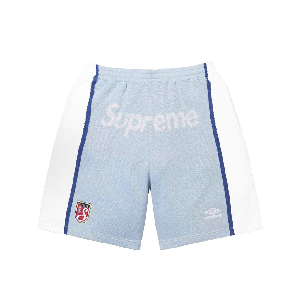 Supreme X UMBRO ZIP UP SWEATER Men's And Women's Spring And Summer Color-blocked Long-sleeved Knit Sweater With Embroidered Logo On The Chest Jacket And Casual Drawstring Shorts Set Suit #77888