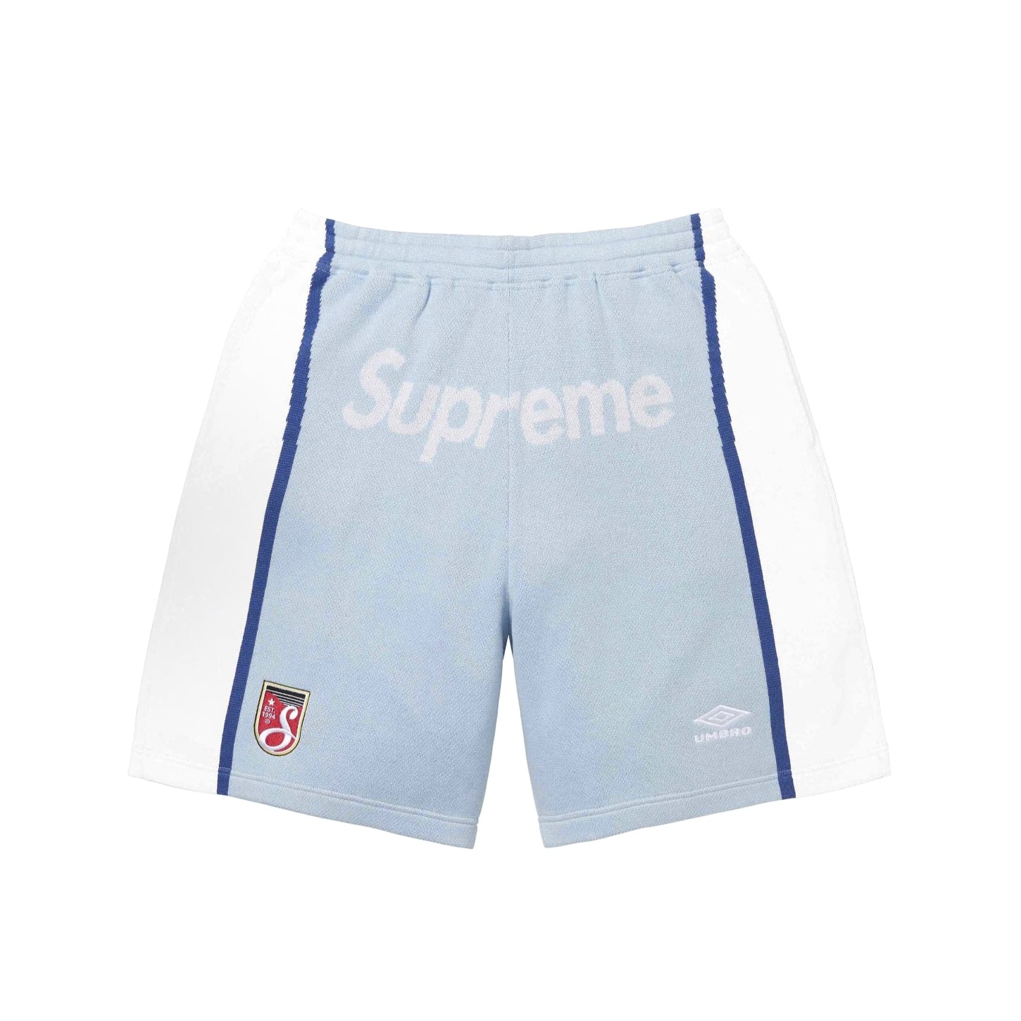 Supreme X UMBRO ZIP UP SWEATER Men's And Women's Spring And Summer Color-blocked Long-sleeved Knit Sweater With Embroidered Logo On The Chest Jacket And Casual Drawstring Shorts Set Suit #77888