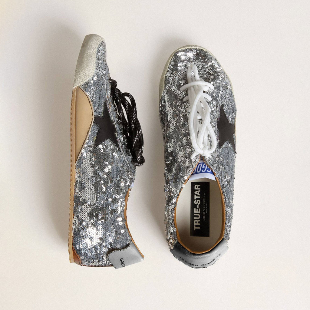 Golden Goose Women's Spring/summer Fashion Casual Round Toe Lace Up Leather Low Top Sequined Shoes Thin Sole Design Everyday Versatile Casual Shoes #78511