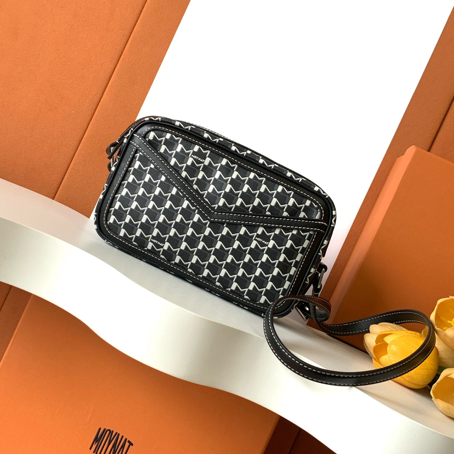 Moynat Women's Fashion Casual Color Blocked M-Shaped Cut Out Patch Pockets Zipper Closure Adjustable Straps Camera Bag Crossbody Bag Shoulder Bag Bags #78976