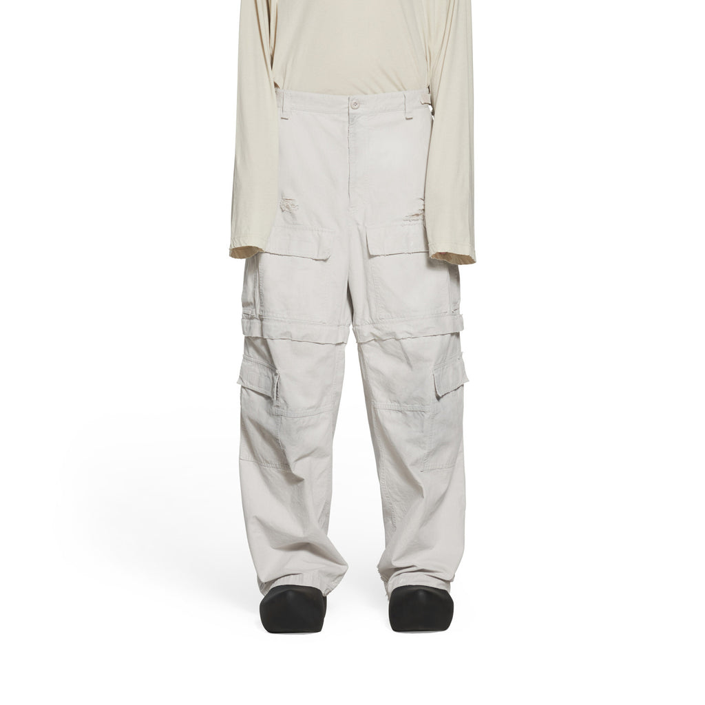 Balenciaga Men's Large Cargo Pants In Light Grey Ngvp #6428