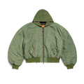 Balenciaga Men's Fall/Winter Dark Green Hooded Loose Zipper Long Sleeve Bomber Jacket Ngvp #9465