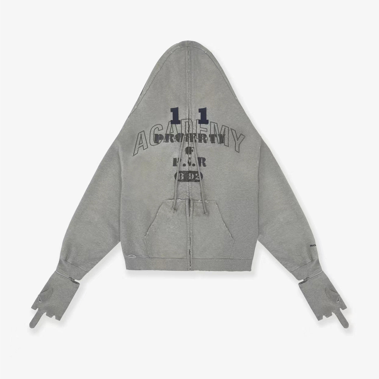 GRAILZ Men's Spring And Autumn 2-in-1 Gloves with Shoulder Zipper Letter Print Hoodie Sweatshirt Long Sleeve Jacket Ngvp #1858