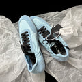 Prada Women's Solid-color Nylon Fabric And Suede Low-top Lace-up Training Shoes #77759