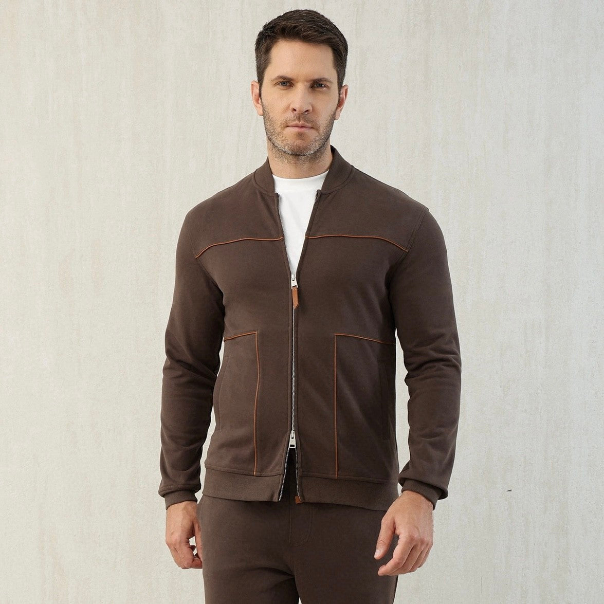 Brunello Cucinelli Men's Spring and Autumn Hooded Long Sleeve Cotton Casual Sports Sweatshirt Zipper Long Sleeve Jacket Ngvp #1766