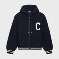 Celine Men's Spring and Autumn Solid Color Knit Hooded Drawstring Zipper Long Sleeve Jacket #75345