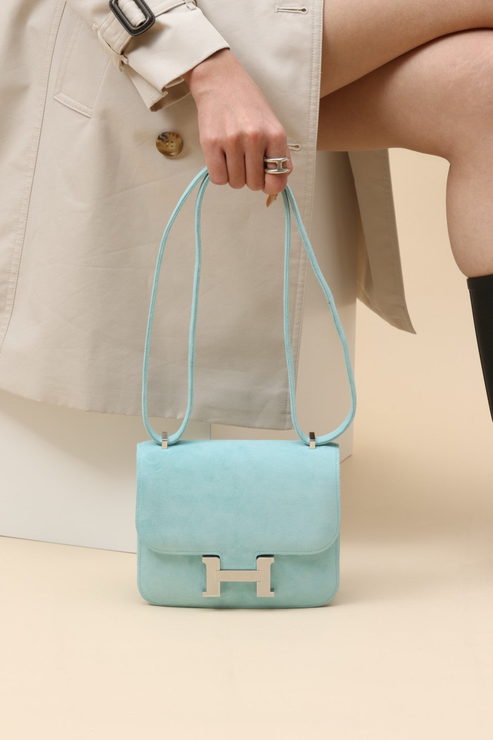 Hermès Suede Backpack Crossbody Bag #381136