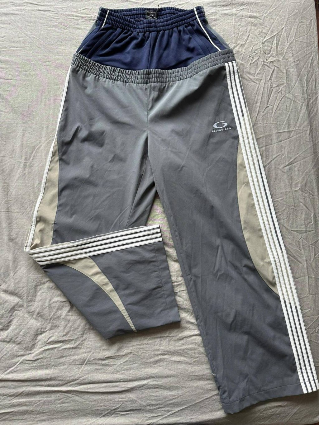 Balenciaga Men's And Women's Fall And Winter Splicing Loose Pockets Tight Waist Knit Loose Fit Sweatpants Pants #73788