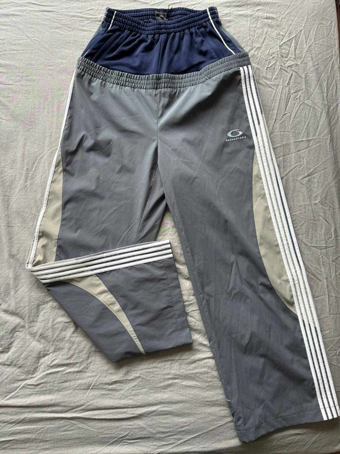 Balenciaga Men's And Women's Fall And Winter Splicing Loose Pockets Tight Waist Knit Loose Fit Sweatpants Pants #73788