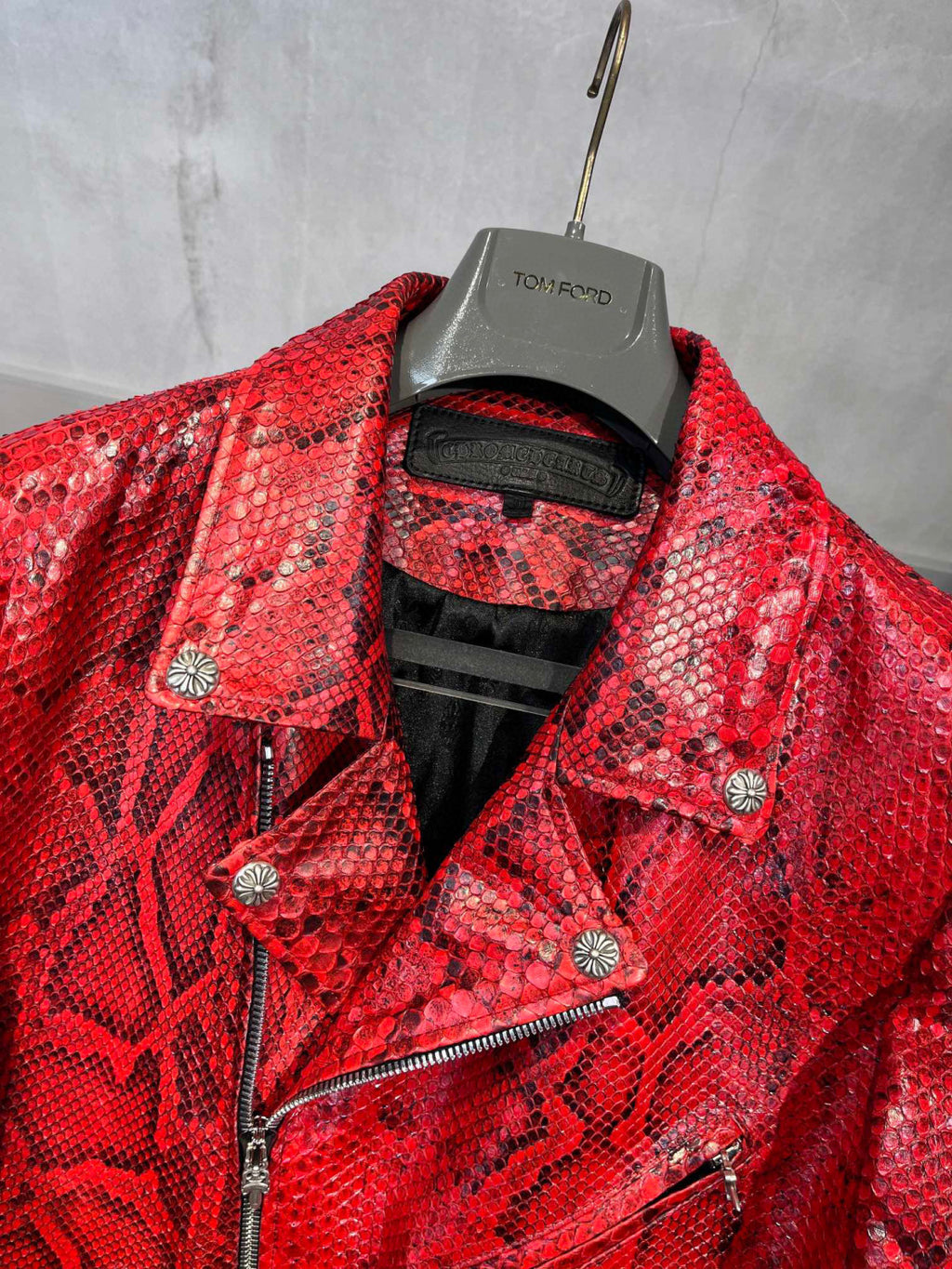 Chrome Hearts Scale Biker Leather Jacket #96638
