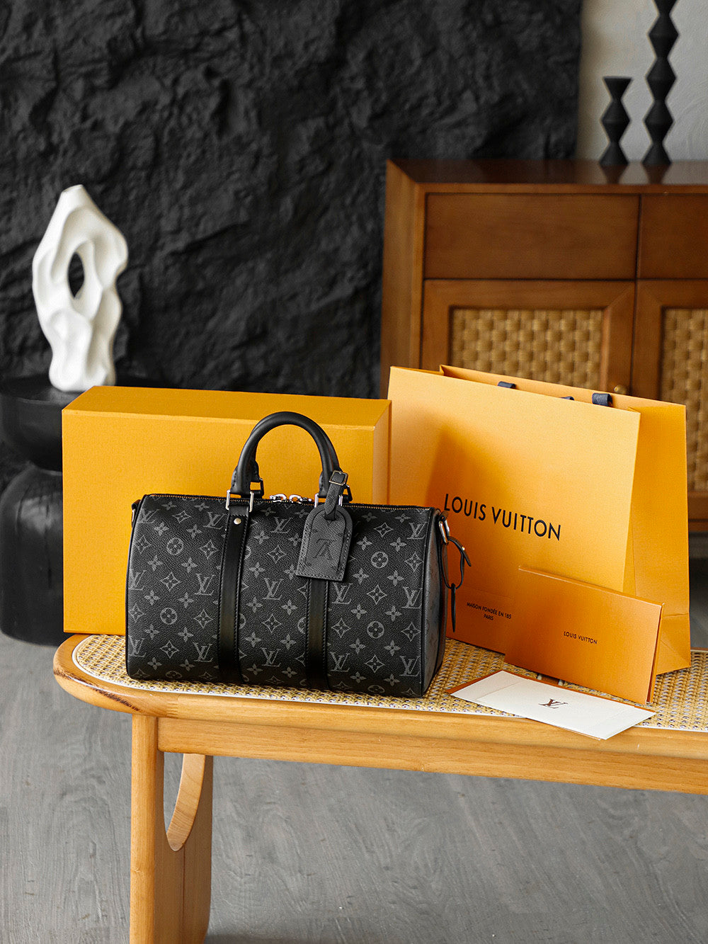 Louis Vuitton Keepall Bandoulière 35 Monogram Eclips M46655 #333846