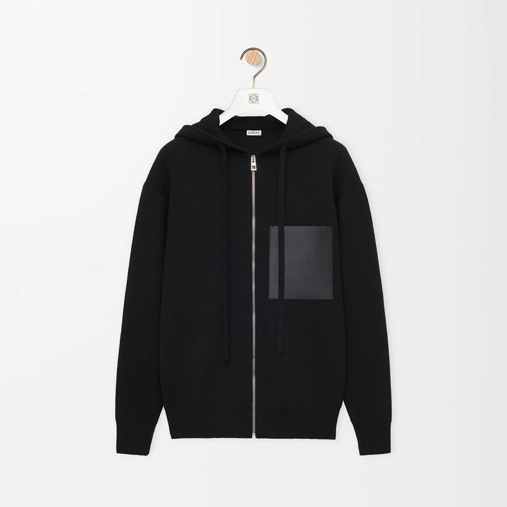 Loewe Zip-up hoodie in wool Brown #334661