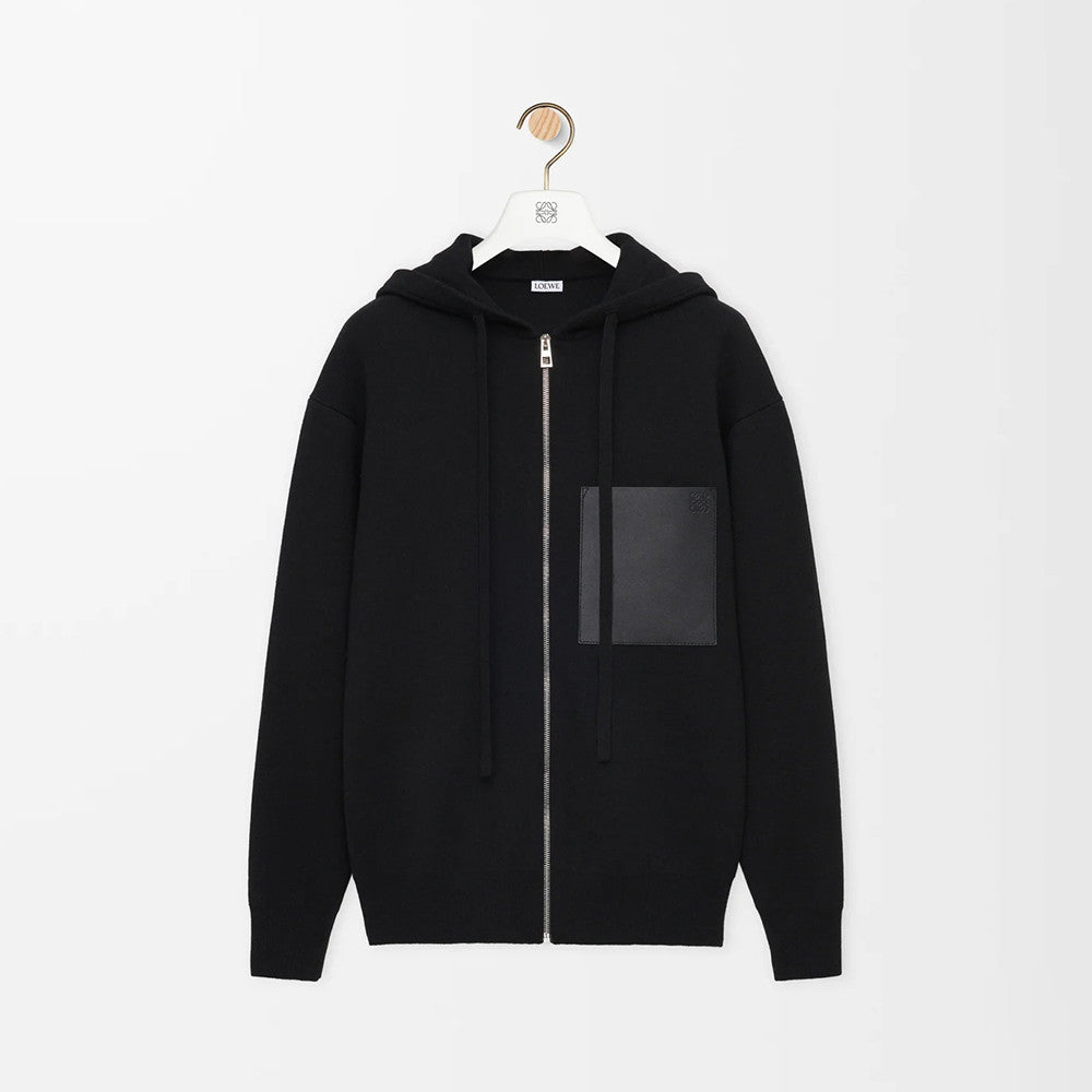 Loewe Zip-up hoodie in wool Brown #334661