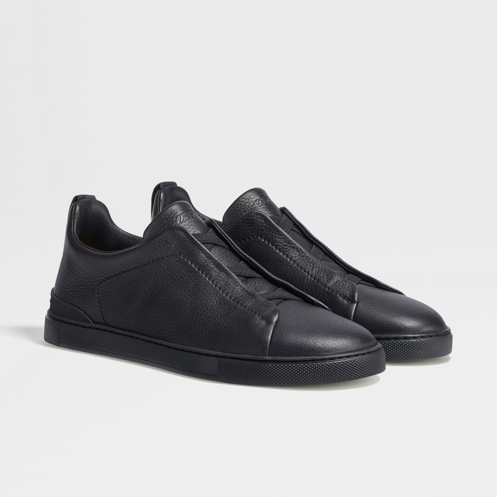 Ermenegildo Zegna Men's Solid Color Leather Fabric Simple Flat Casual Shoes #77176