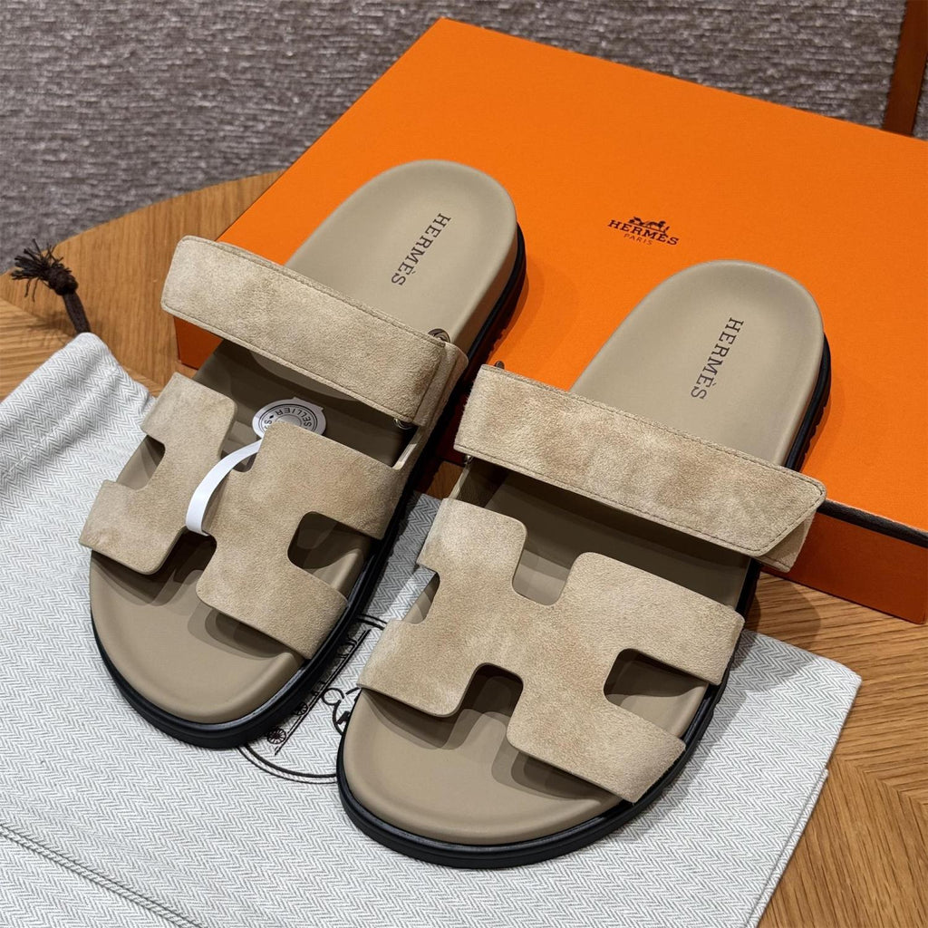 Hermes Women's Autumn and Winter Pure Color Suede Leather Casual Fashion Sandal Mop Shoes #77294