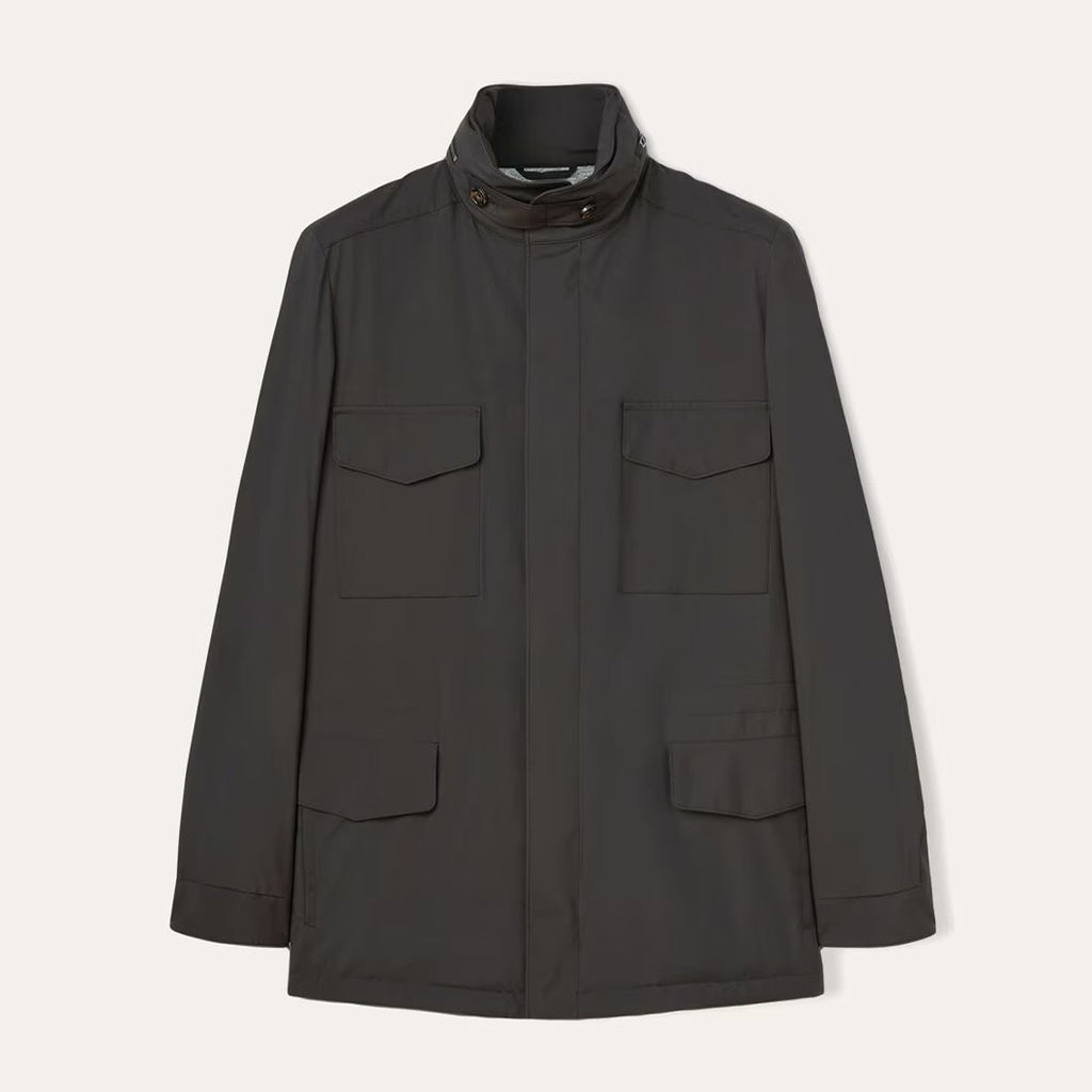 Loro Piana Men's Spring Solid Traveller Windmate® Jacket Standing Collar Long Sleeve Zipper Casual Fitted Jacket Ngvp #8652