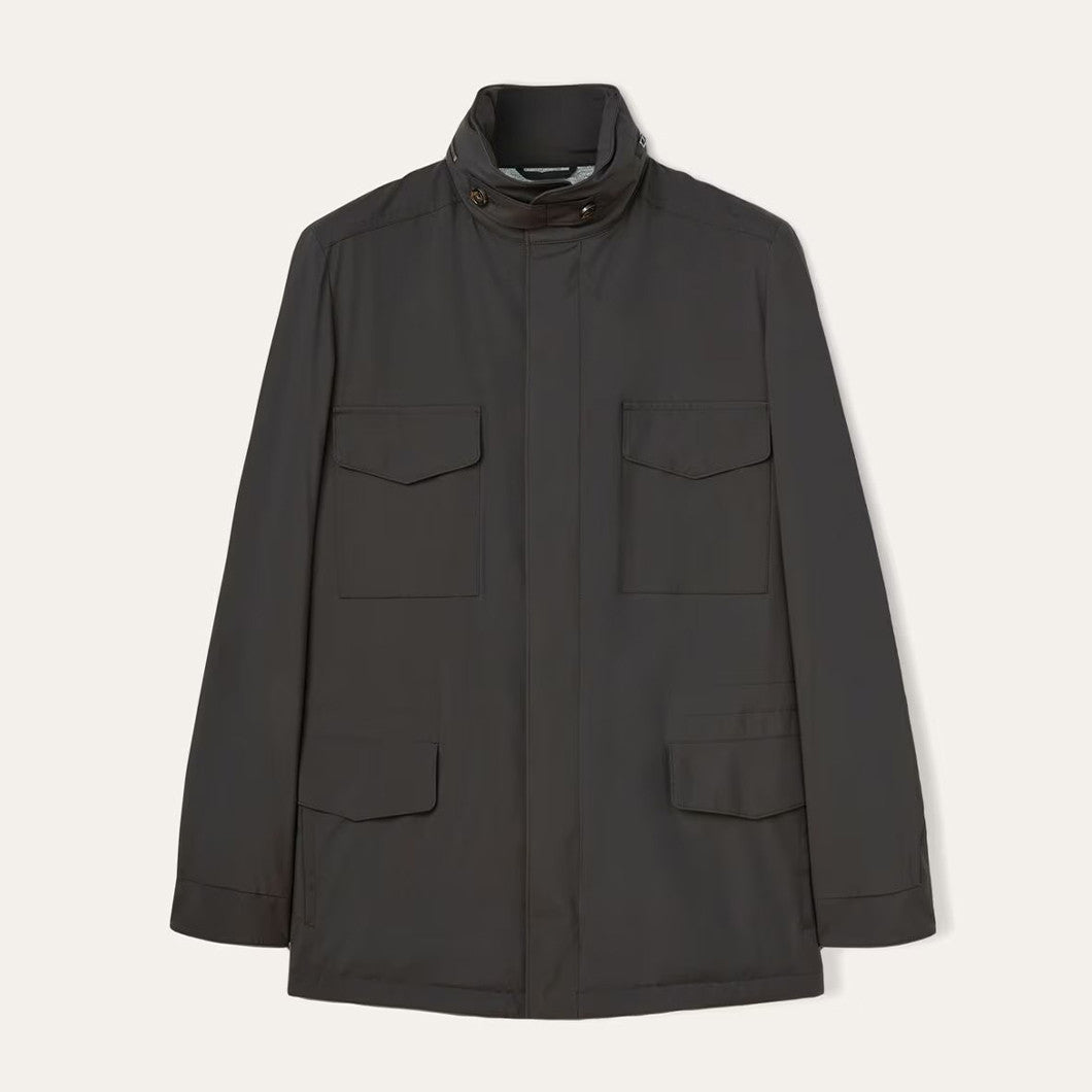 Loro Piana Men's Spring Solid Traveller Windmate® Jacket Standing Collar Long Sleeve Zipper Casual Fitted Jacket Ngvp #8652