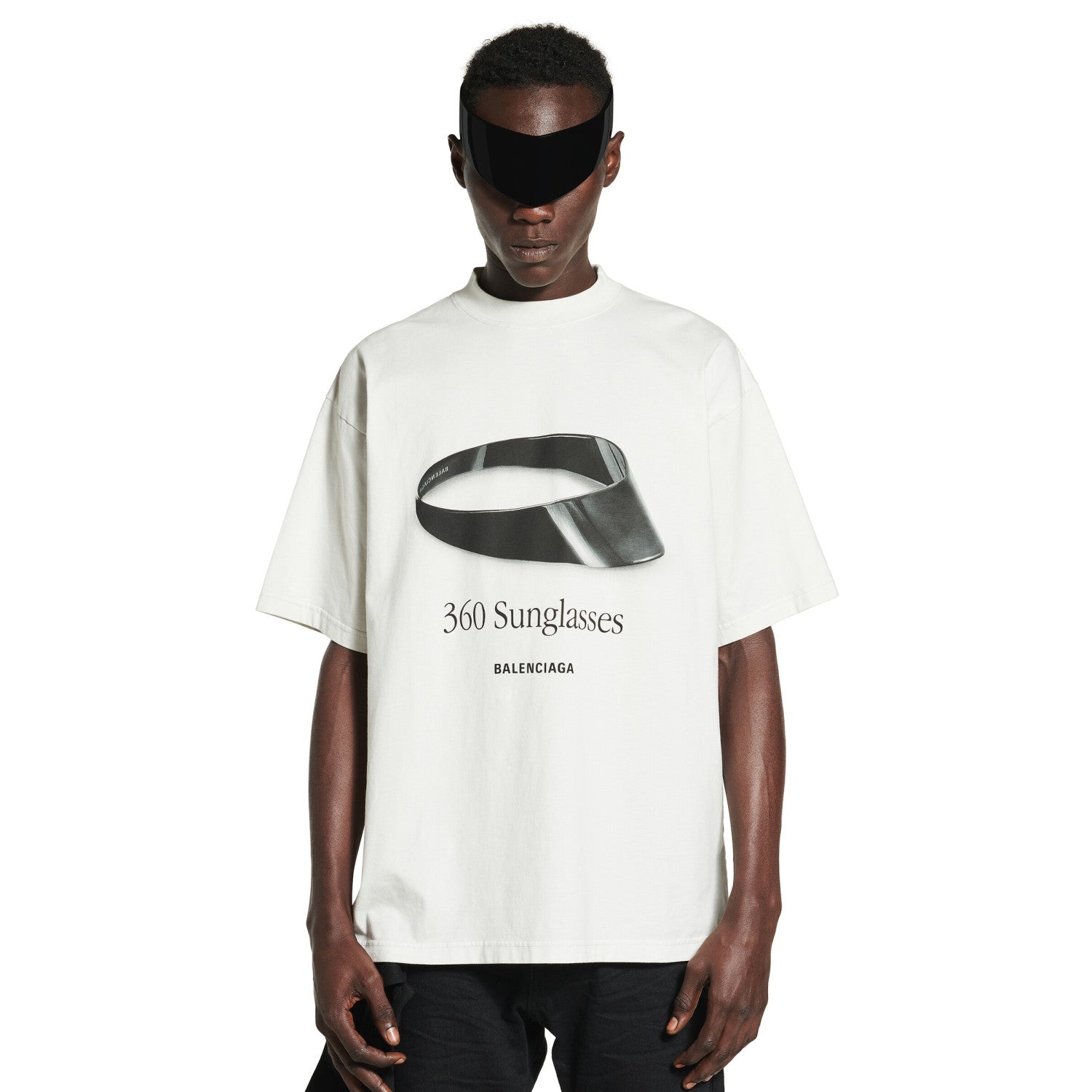 Balenciaga Men's And Women's Summer Graphic Print White Round Neck Cotton Short Sleeve T-shirt #75741