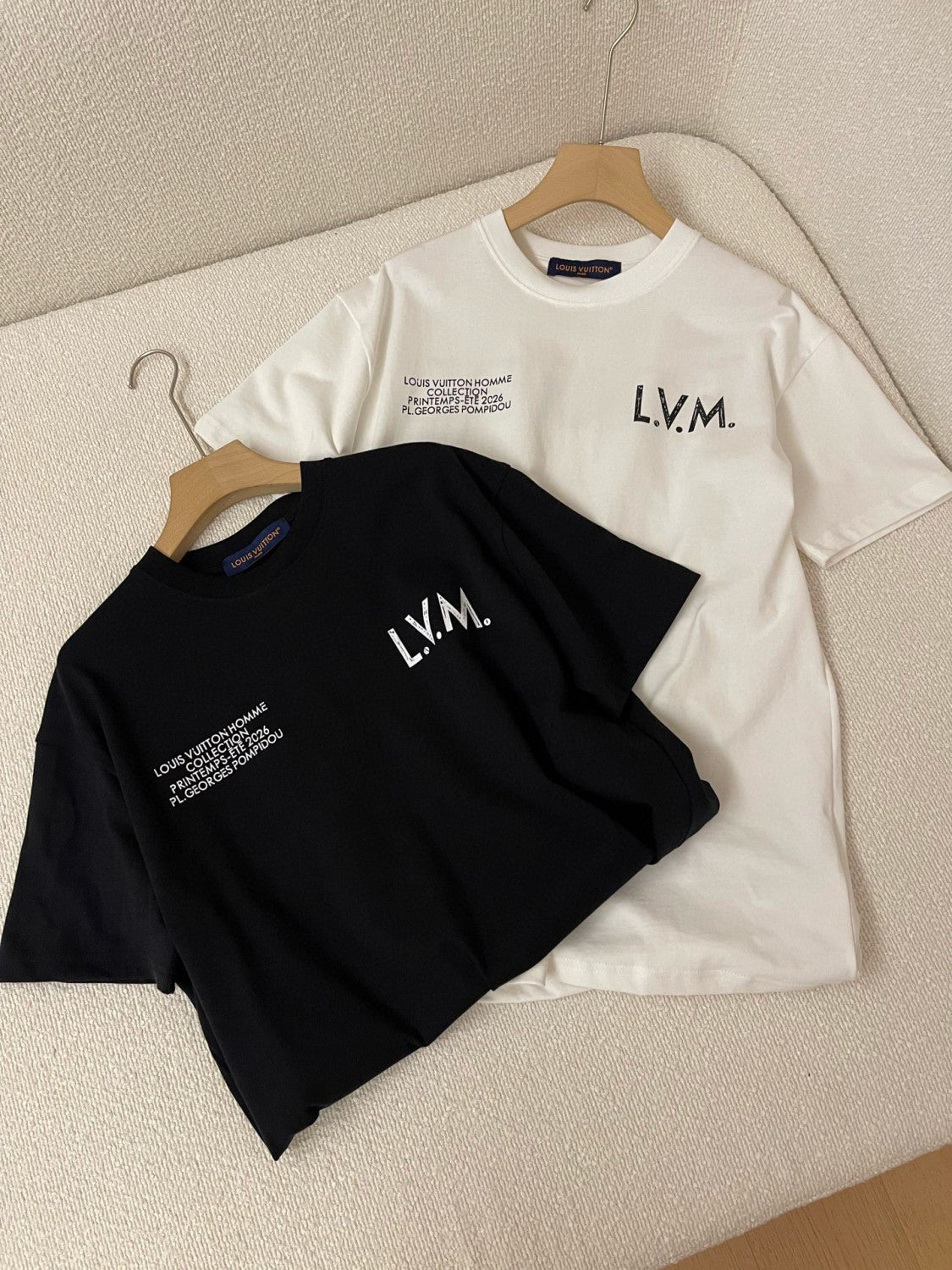 Louis Vuitton Men's Summer Solid Color Fashion Casual Round Neck Letter Print Short Sleeve T-Shirt #78315