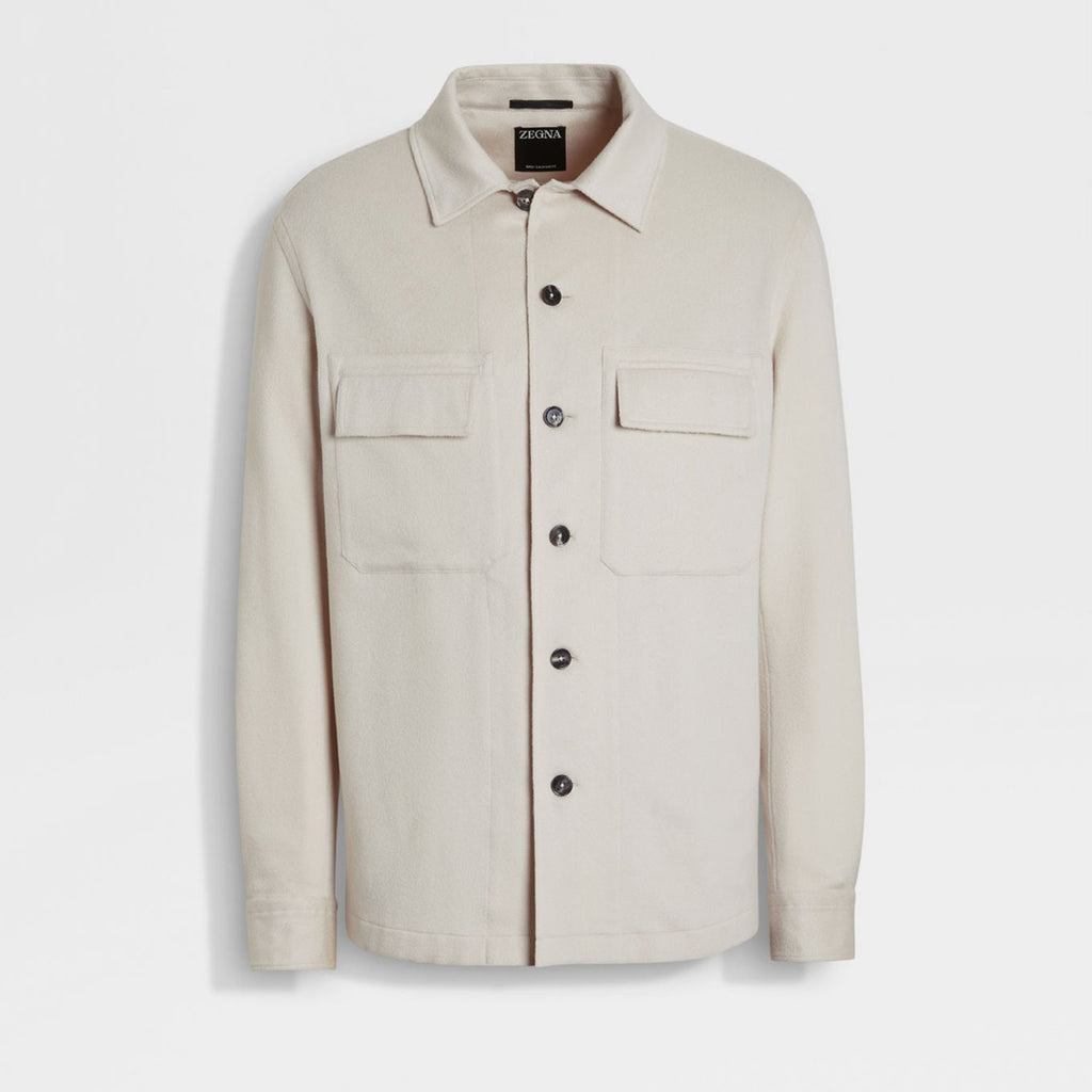 Ermenegildo Zegna Oasi Cashmere Alba Shirt Jacket Men's Luxury Solid Color Temperament Wool Shirt Fashion Casual Lapel Single Breasted Shirt Jacket Ngvp #2493
