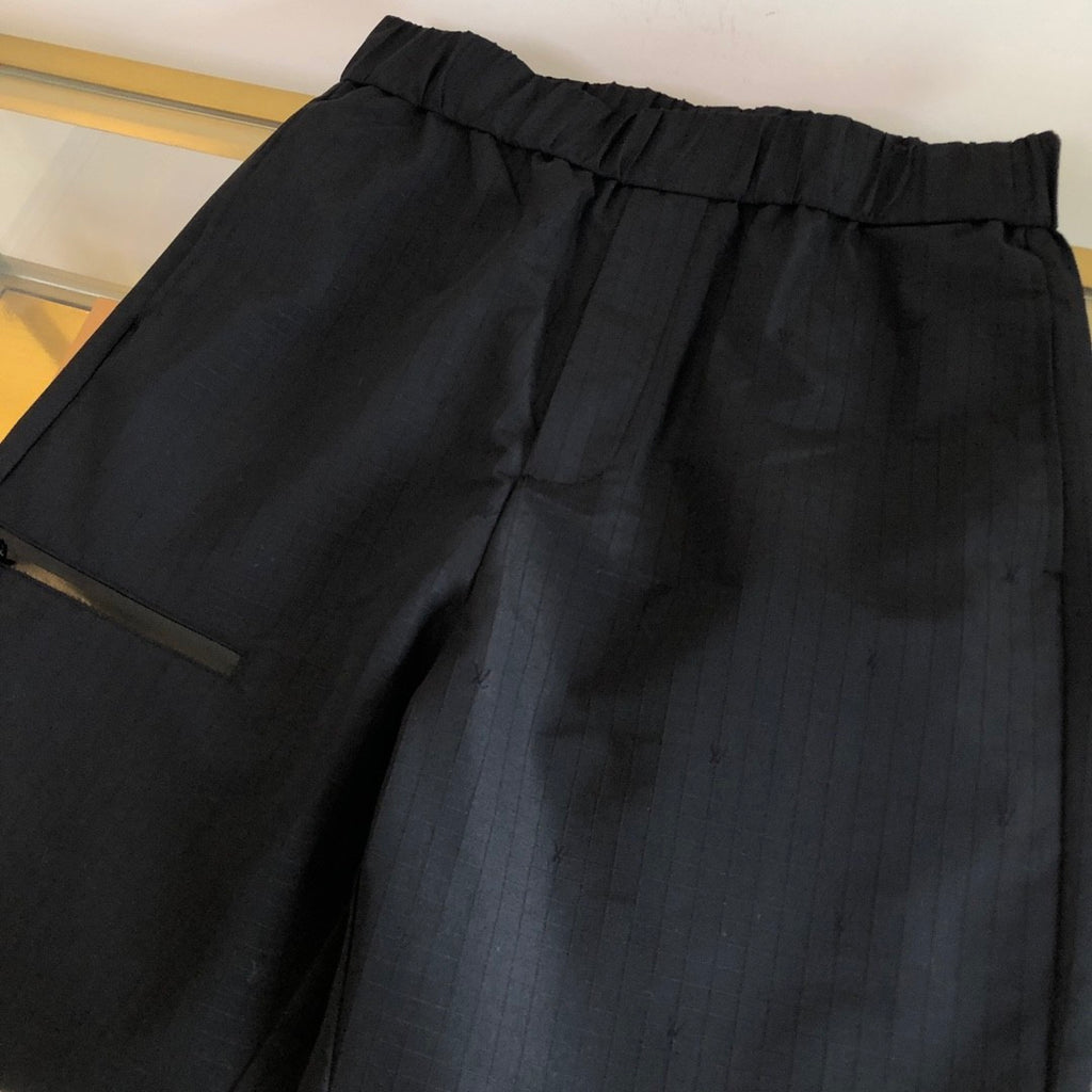 Louis Vuitton Men's Spring and Fall Black Dark Logo Print Elastic Waist Cotton Pants #72427