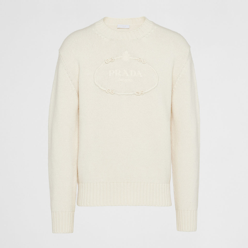 Prada Men's Spring and Autumn Solid Color Splicing Round Neck Embroidery Printed Logo Long Sleeve Sweater Pullover #72945
