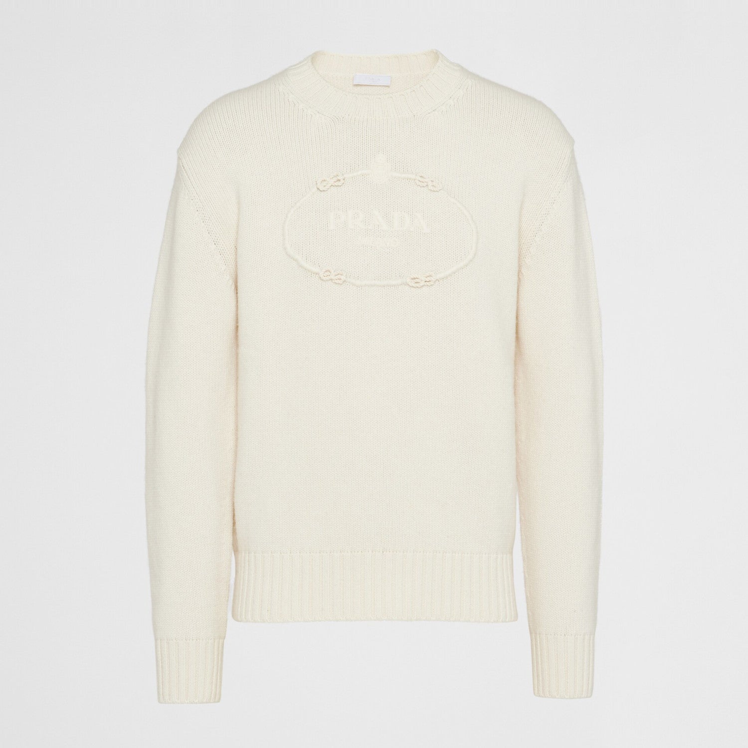 Prada Men's Spring and Autumn Solid Color Splicing Round Neck Embroidery Printed Logo Long Sleeve Sweater Pullover #72945