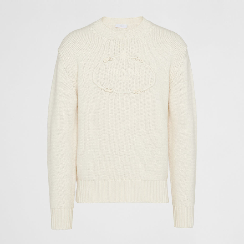 Prada Men's Spring and Autumn Solid Color Splicing Round Neck Embroidery Printed Logo Long Sleeve Sweater Pullover #72945