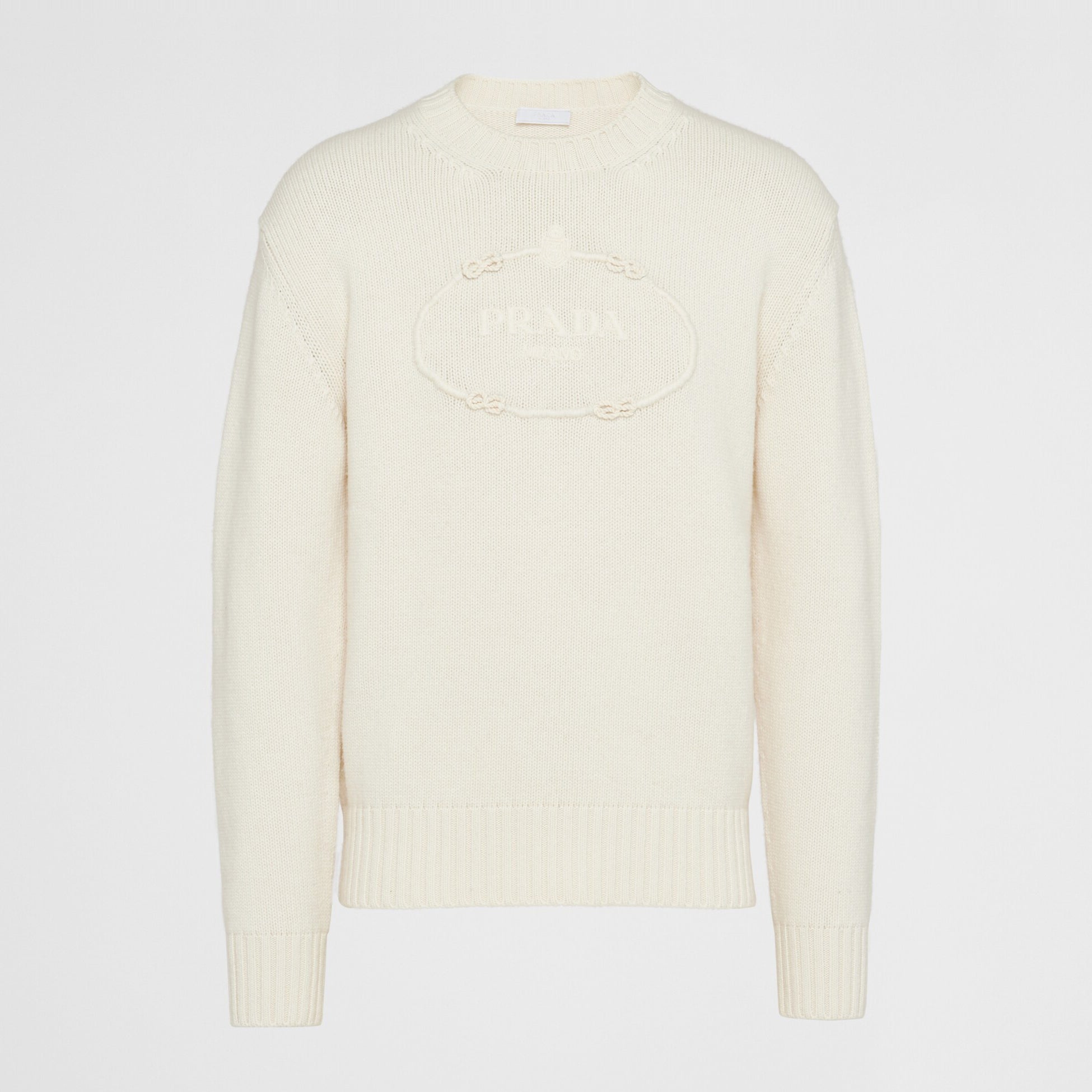 Prada Men's Spring and Autumn Solid Color Splicing Round Neck Embroidery Printed Logo Long Sleeve Sweater Pullover #72945