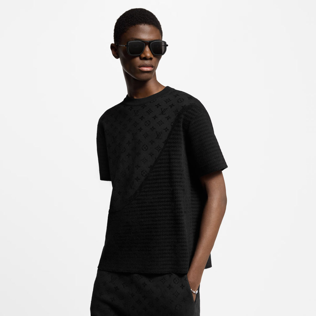 Louis Vuitton Men's Summer Solid Color Letter Printed Cotton Round Neck Short Sleeve T-Shirt Casual Shorts Set Suit #75316