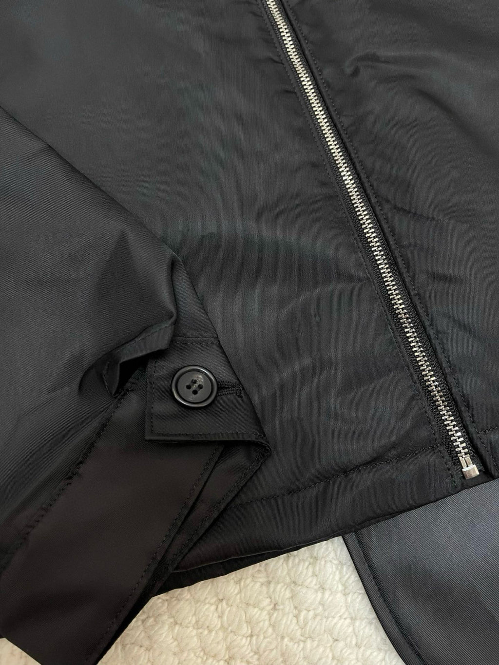 Prada Men's Fall/Winter Fashion Casual Solid Color Collared Zipper Nylon Triangular Logo Shirt Style Jacket #79153