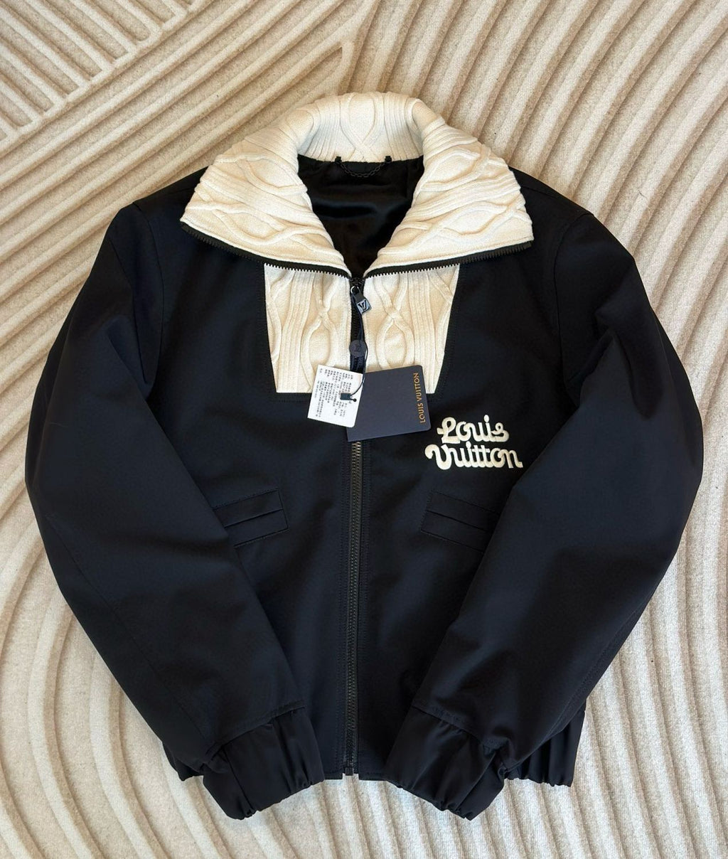 Louis Vuitton Men's Spring and Autumn Color Blocking Logo Embroidery High Collar Zipper Long Sleeve Jacket #72669