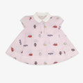Fendi Kid's Spring And Summer Pink Letter Print Lapel Short-Sleeved Casual Dresses #31256