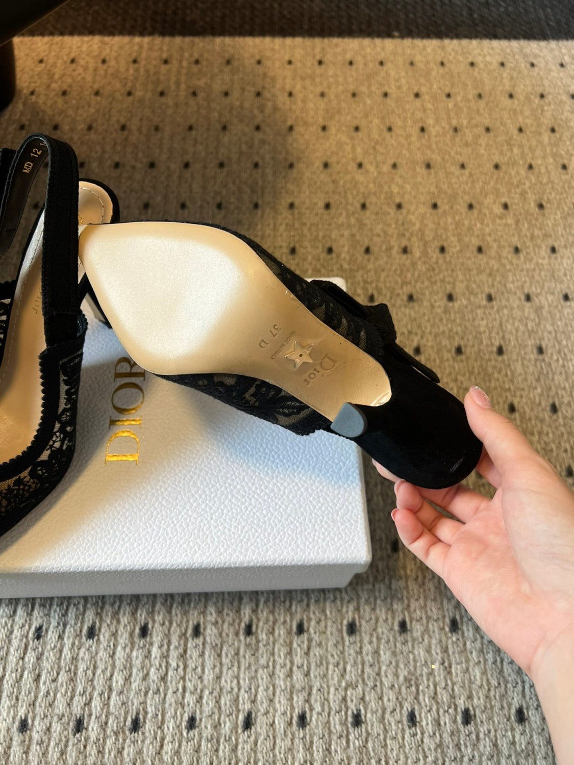 Dior Women's J'Adior Slingback Pump Spring/Summer Autumn Flower Embroidered Bow High Heels Pointed Thin Heels Casual Shoes Heel Height 6.5cm Heel Height 10.5cm #81722