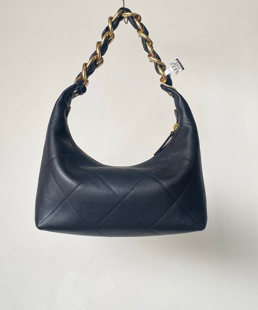 Chanel Women's Classic Solid-Color Leather Logo Chain Shoulder Bag Crossbody Bag | Tote Bag Bags AS5837-B22140-94305 #79116